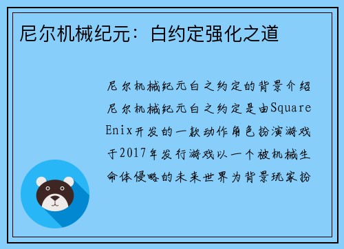 尼尔机械纪元：白约定强化之道